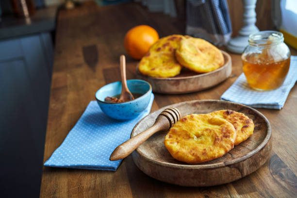 Fried Cretan bread with honey