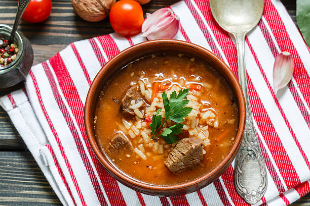 Manestra (orzo) with beef soup